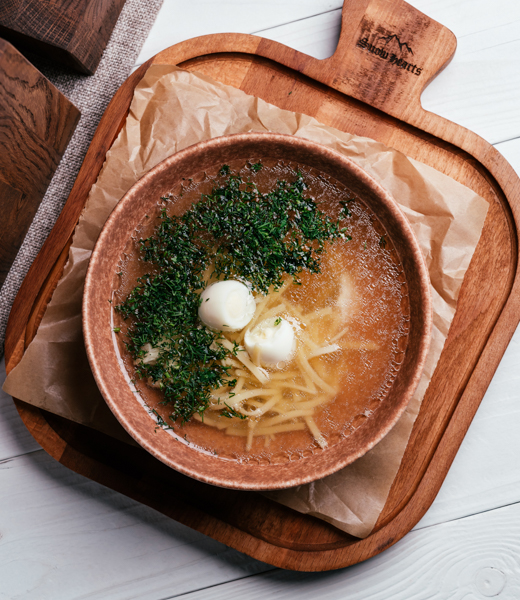 Лапша с курицей и яйцом